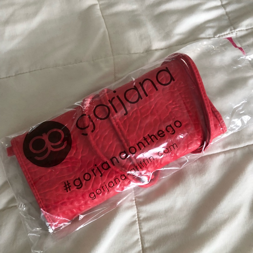 Red travel jewelry pouch